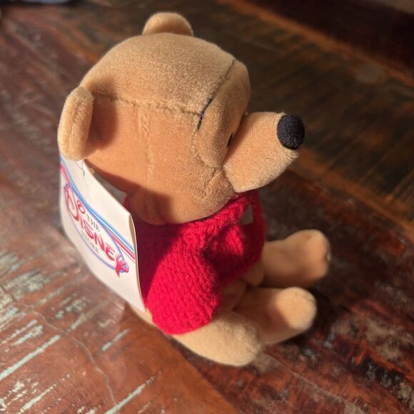 DISNEY "CUPID EEYORE" and "POOH WITH RED SWEATER" Bean Bag Plush New W/ Tags Vtg - Picture 3 of 11